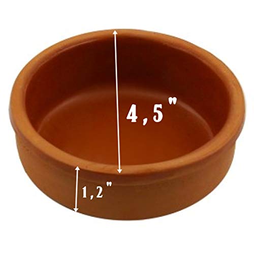 Clay Cooking Pots, 4.5" Terra Cotta, Clay Pots For Cooking - Rustic Clay Pan - Terra Cotta Hitit Dish – Turkish, Indian, Spanish, Mexican Cazuela Dishware/Cookware - Vintage Cooking Pot (6 Pack)