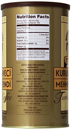 Kurukahveci Mehmet Efendi Turkish Coffee, 17.6 Ounce (Pack of 1)