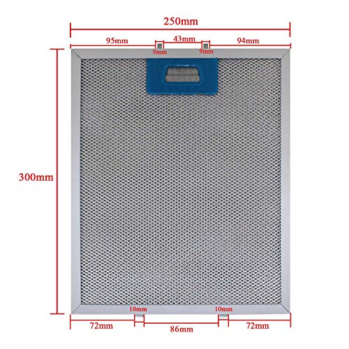 5.99 $ | Filtro campana extractora 300x250 filtro grasa aluminio filtro de malla para campana metalico para cocina (300x250mm)