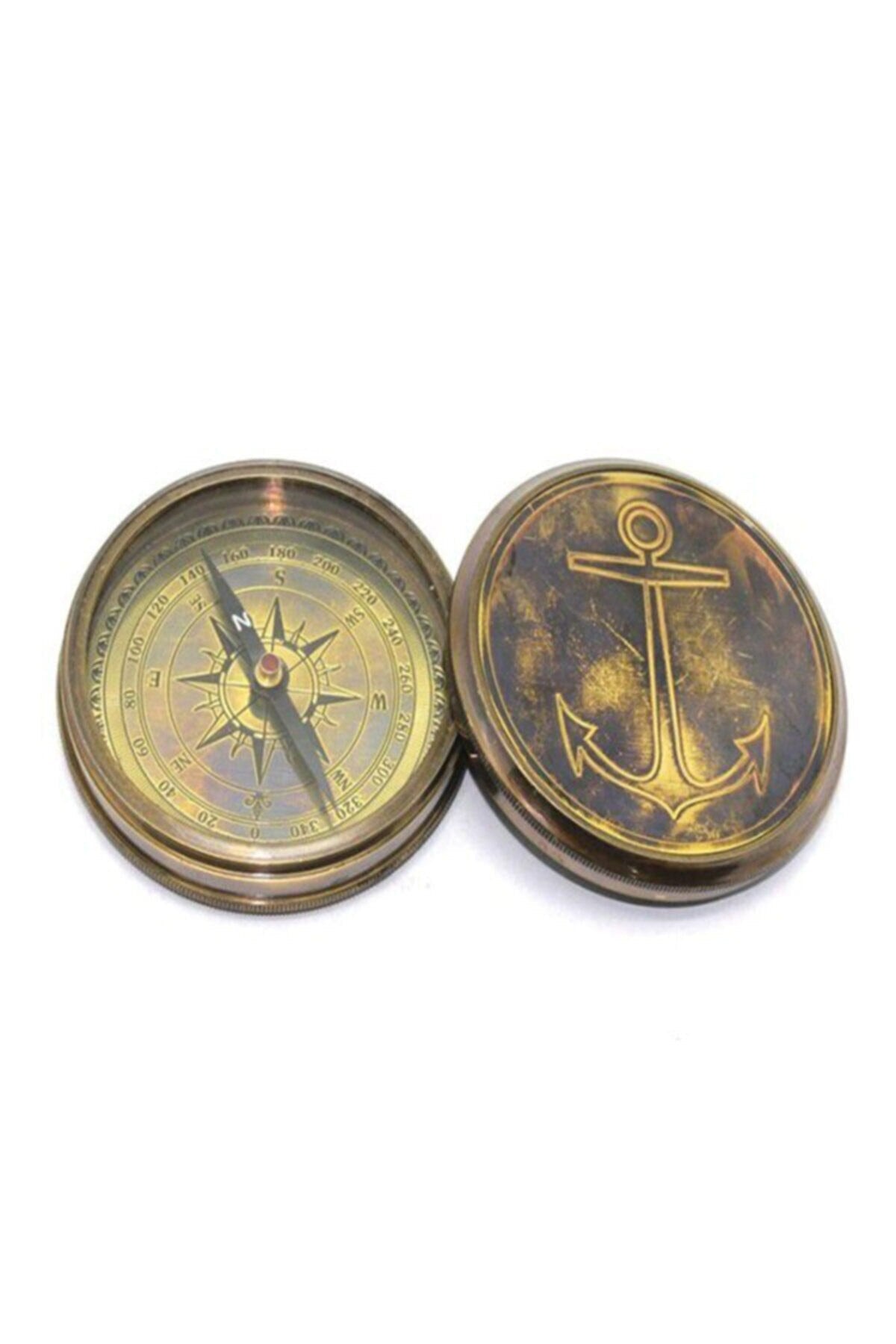 Magnetic Compass Bronze Gift Boat Marine Anchor Navigation Sailor Seafarer Compass For Pocket 8 CM